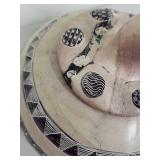 Handcrafted Pottery Lidded Jar with Geometric and Textured Patterns