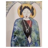 Set of 3 Framed Southwestern and Geisha Artwork Prints