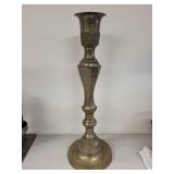 Vintage Ornate Brass Candlestick Holder, 25 Inches Tall