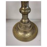 Vintage Ornate Brass Candlestick Holder, 25 Inches Tall