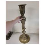 Vintage Ornate Brass Candlestick Holder, 25 Inches Tall