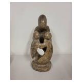 Stone Abstract Family Sculpture with Signed Base