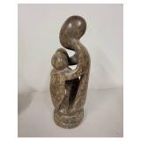 Stone Abstract Family Sculpture with Signed Base