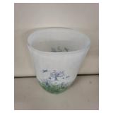 Decorative Glass Vase with Tree and Bird Design