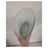Decorative Glass Vase with Tree and Bird Design