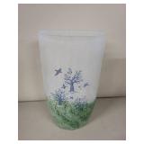 Decorative Glass Vase with Tree and Bird Design