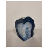Blue Agate Crystal Geode Tealight Candle Holder from Brazil