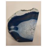 Blue Agate Crystal Geode Tealight Candle Holder from Brazil