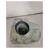 Blue Agate Crystal Geode Tealight Candle Holder from Brazil