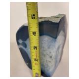 Blue Agate Crystal Geode Tealight Candle Holder from Brazil