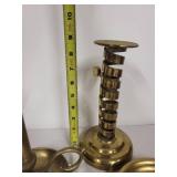 Collection of 3 Vintage Brass Chamber Candlesticks