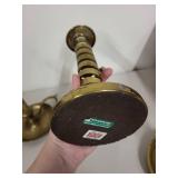 Collection of 3 Vintage Brass Chamber Candlesticks