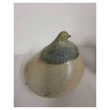 Set of 2 Bird-Shaped Pottery Figures, Handcrafted and Painted