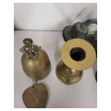 Collection of 5 Vintage Brass and Bronze Bells with Ornamental Designs