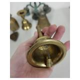 Collection of 5 Vintage Brass and Bronze Bells with Ornamental Designs