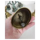 Collection of 5 Vintage Brass and Bronze Bells with Ornamental Designs