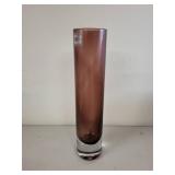 Blenko Handmade Purple Art Glass Bud Vase 8 Inch