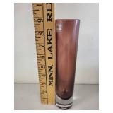 Blenko Handmade Purple Art Glass Bud Vase 8 Inch