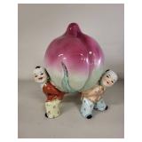 Vintage Chinese Porcelain Figure with Children Holding Peach