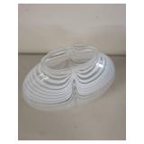 Striped Art Glass Vase with White Swirl Design