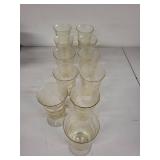 Set of 10 Vintage Amber Iridescent Water Goblets