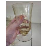 Set of 10 Vintage Amber Iridescent Water Goblets