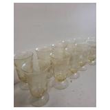 Set of 10 Vintage Amber Iridescent Water Goblets