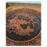 Pair of Cinnabar Decorative Plates - Five Perceptions of Weo Cho with Certificates and Boxes