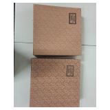 Pair of Cinnabar Decorative Plates - Five Perceptions of Weo Cho with Certificates and Boxes
