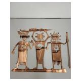 Copper Southwestern Wall Art with Tribal Figures