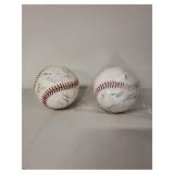 Lot of 2 Autographed Baseballs Official League and Genuine Chevrolet