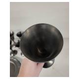 Set of 6 Vintage Pewter Goblets and 6 Scalloped Plates