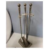 Vintage Fireplace Tool Set with Decorative Bellows