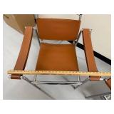 Pair of Mid-Century Modern Chrome and Leather Arm Chairs