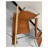 Pair of Mid-Century Modern Chrome and Leather Arm Chairs