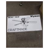 Craftmade Wyman 42 Inch Ceiling Fan with Light Kit WC42BNK5C3F