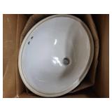 Mansfield 17 x 14 Oval Vitreous China Undercounter Lavatory Sink White
