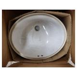 Mansfield 17 x 14 Oval Undercounter Vitreous China Lavatory Sink White