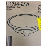 Mountain Plumbing Undermount Lavatory Sink 19.5x16x8 Inch Oval White