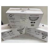 Lot of 3 Cordelia Lighting LED Brushed Nickel Wall Sconces Model LED15009B-35