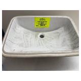 Rectangular White Ceramic Drop-In Bathroom Sink