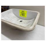 Rectangular White Ceramic Drop-In Bathroom Sink