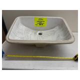 Rectangular White Ceramic Drop-In Bathroom Sink