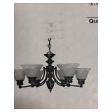 Satco Nuvo Old Bronze Finish Chandelier with Alabaster Glass
