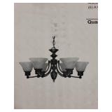 Satco Nuvo Old Bronze Finish Chandelier with Alabaster Glass
