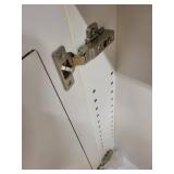 White Double Door Bathroom Cabinet with Mirrored Panels, 24x30 Inches
