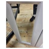 White Double Door Bathroom Cabinet with Mirrored Panels, 24x30 Inches