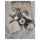 Assorted Plumbing Supply Lot with Seals, Flanges, Hoses, and Fittings