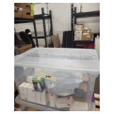 Large Bin of Assorted Plumbing and Hardware Fittings and Supplies