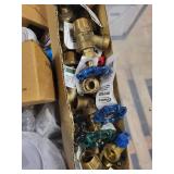 Large Bin of Assorted Plumbing and Hardware Fittings and Supplies
